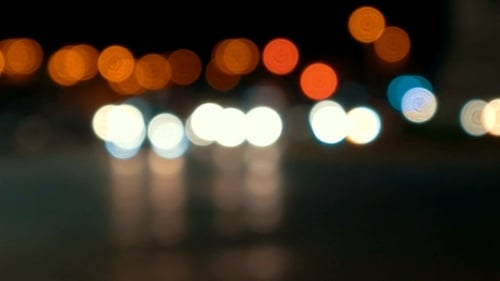 Defocused Night City Traffic