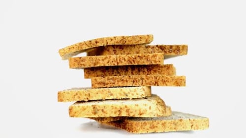 Stacked Slices of Wheat Bread Close-up