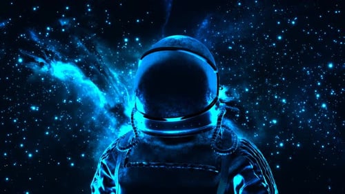 Astronaut in outer space. Cosmonaut in spacesuit.