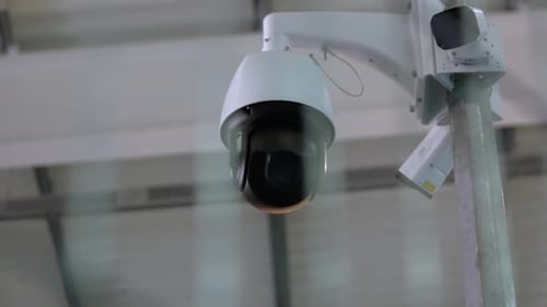 Close Up of a Modern Security Camera