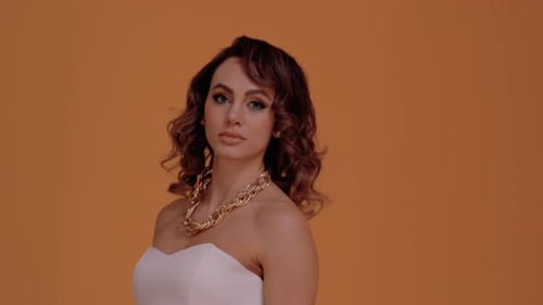 Glamorous Woman Posing with Eye Makeup