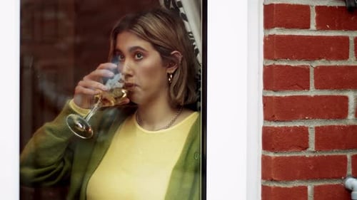 Woman drinking wine