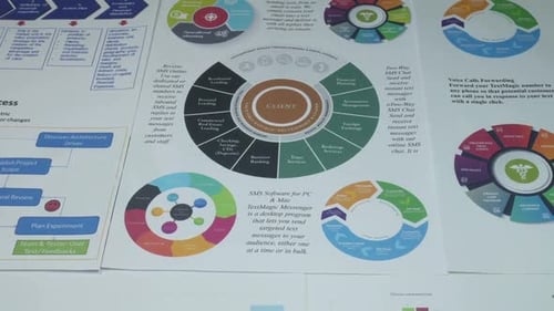 Geschäftsdiagramme im Büro eines modernen Unternehmens