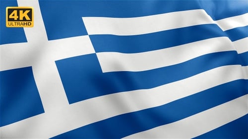 Realistic Waving Greece Flag Loop Background