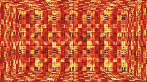 Animated Abstract Glowing Grid Room Background