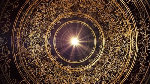 Elegant Golden Ornate Pattern Looping Background Animation