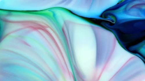 Abstract Swirling Patterns of Green, Blue, and White