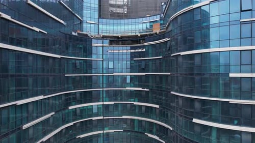 Reflections in the glass building windows