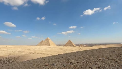 Timelapse of Giza pyramids .historical Egypt pyramids.