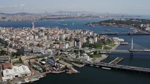 Istanbuler Bosporus und Goldenes Horn Luftaufnahme 2