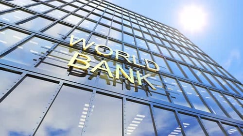 World Bank Financial and Business Corporation Building on the Time Lapse Sky