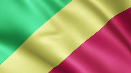 Republic of the Congo Flag Waving Realistic Seamless Loop