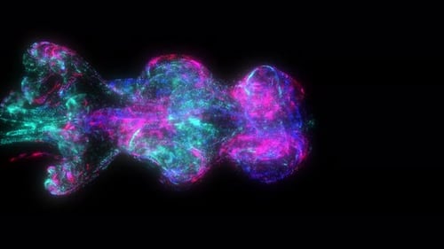Abstract Fluid Particle Flow Neon Stream Background