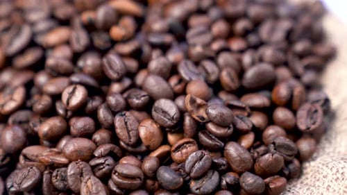 Close Up of Dark Brown Coffee Beans