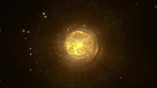 Gold Sphere Abstract Animation Particles Background