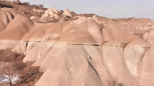 Roches volcaniques de Cappadoce en hiver
