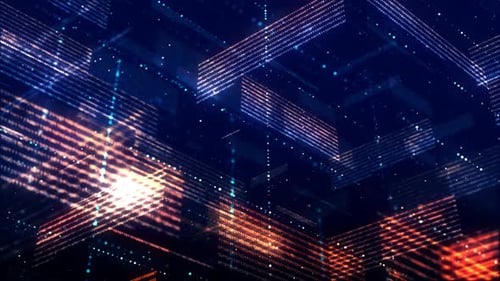 Abstract Digital Binary Code Network Background Loop