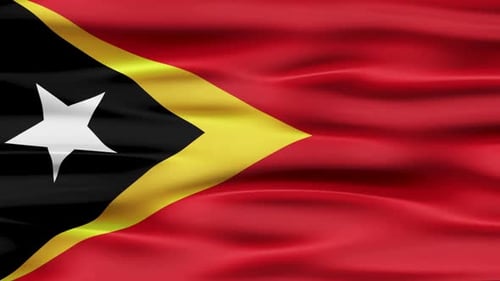 Waving Flag of Timor-Leste with Realistic Fabric Animation