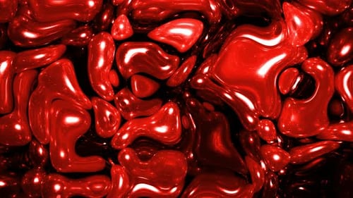 Glossy Red Liquid Abstract Organic Flowing Background