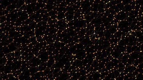 Abstract Golden Network Grid Background Loop