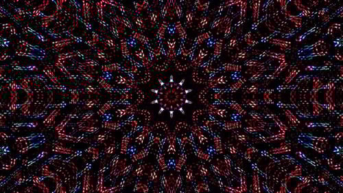 abstract lines colorful light shining round shape in center, black background