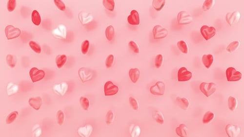 Sweet Animated Glossy Hearts Background for Romance