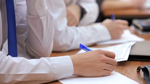 High School Teenage Students at the Desk