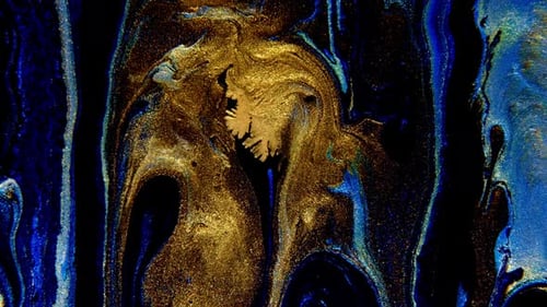 Abstract Gold and Blue Fluid Motion Background