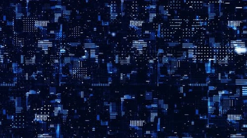 Abstract digital particles flow,Technology digital connection background. (loopable)