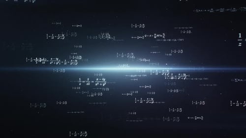 Floating Scientific Equations Digital Background Animation