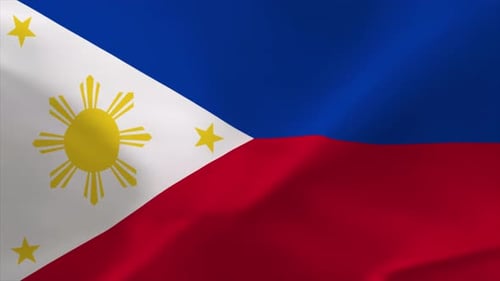 Philippines National Flag Waving Seamless Loop Background