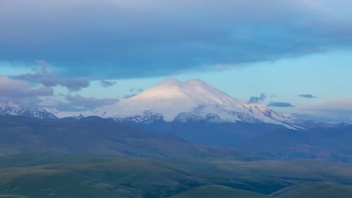 Mount Elbrus at Sunrise Caucasus Mountains