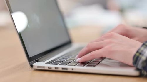 Close Up of Female Hands Typing on Laptop Close Up