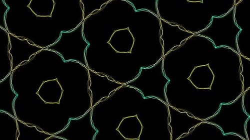 Seamless Abstract Glowing Line Kaleidoscope Pattern