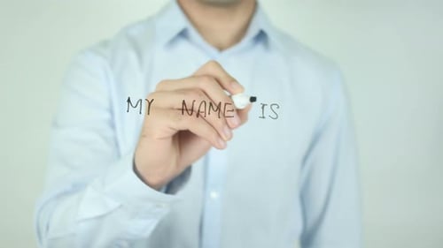 Man Writing My Name Is