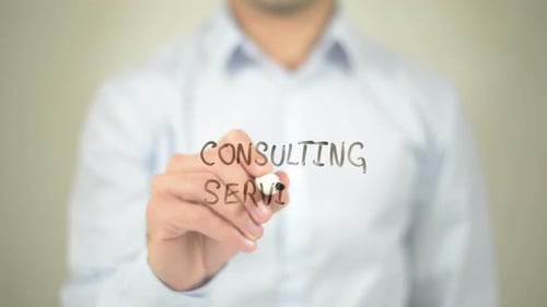 Writing Consulting Services on Clear Screen