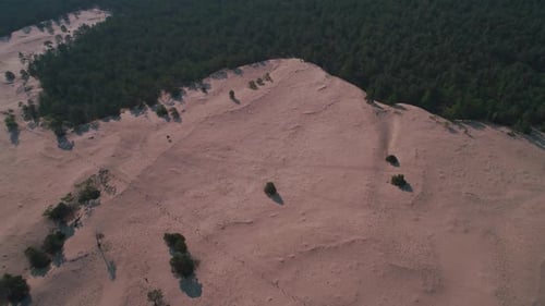 Aerial View of Sand Dunes Baikal Beach and Crystal Clean Water of Baikal Lake, Olkhon Island