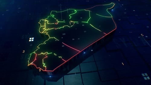 Karte Syrien 4k Loop
