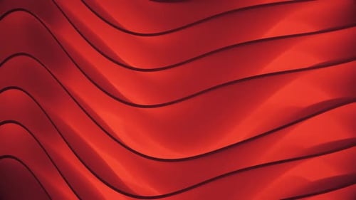 Abstract Red Waves Fluid Motion Background