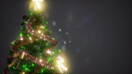 Joyful Studio Shot of a Christmas Tree with Colorful Lights