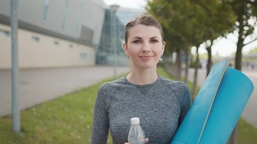 Portrait Close Up of a Young Adult Caucasian Female Looking to Camera