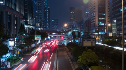 Traffic City At Night
