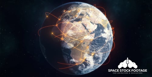 Animated Global Network Connections on Spinning Earth