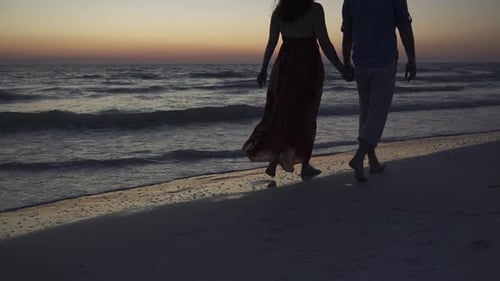 Couple Walking On Beach At Sunset (17 Of 23)