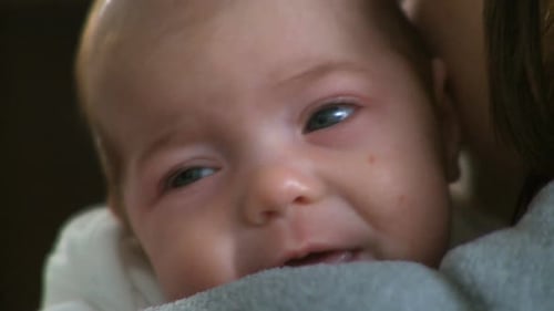 Close Up of Crying Newborn Baby
