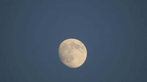 Full Moon Gliding Across the Dark Blue Sky
