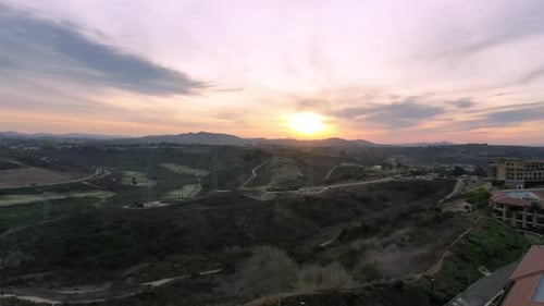 Sunset Aerial View of Tropical Hotel Resort