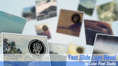 Dynamic Photo Slideshow Opener with Animated Logo Reveal