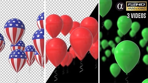 Aufsteigende 3D-Luftballons — 3er Pack