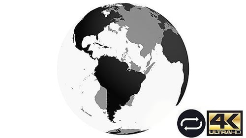 Minimalist Rotating Earth Globe Animation